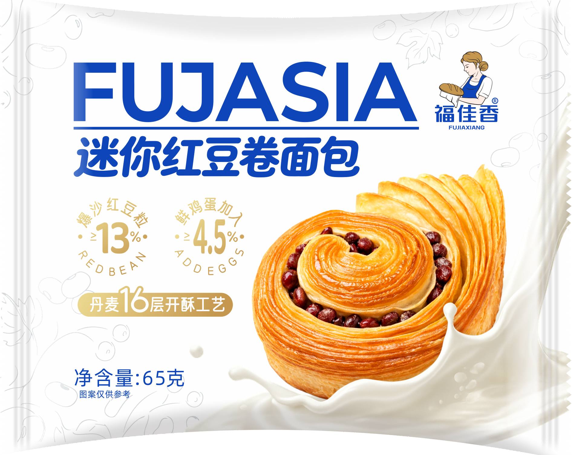 迷你紅豆卷面包65g