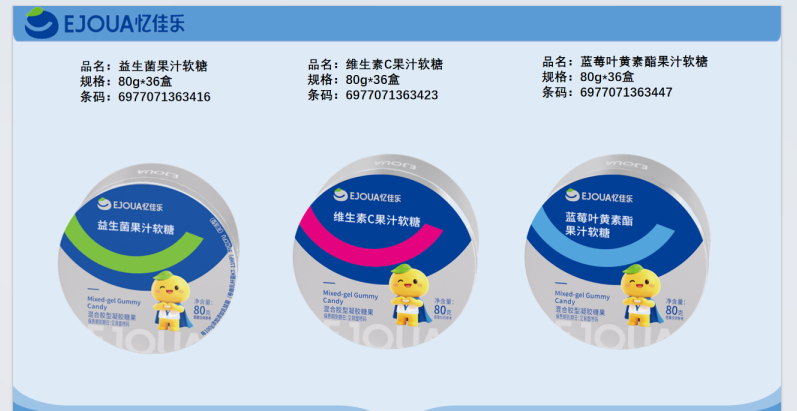 憶佳樂 功能型果汁軟糖系列（80g 密封圓罐）