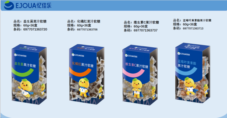 憶佳樂 草本 & 功能型果汁軟糖系列（60g 透明方盒）