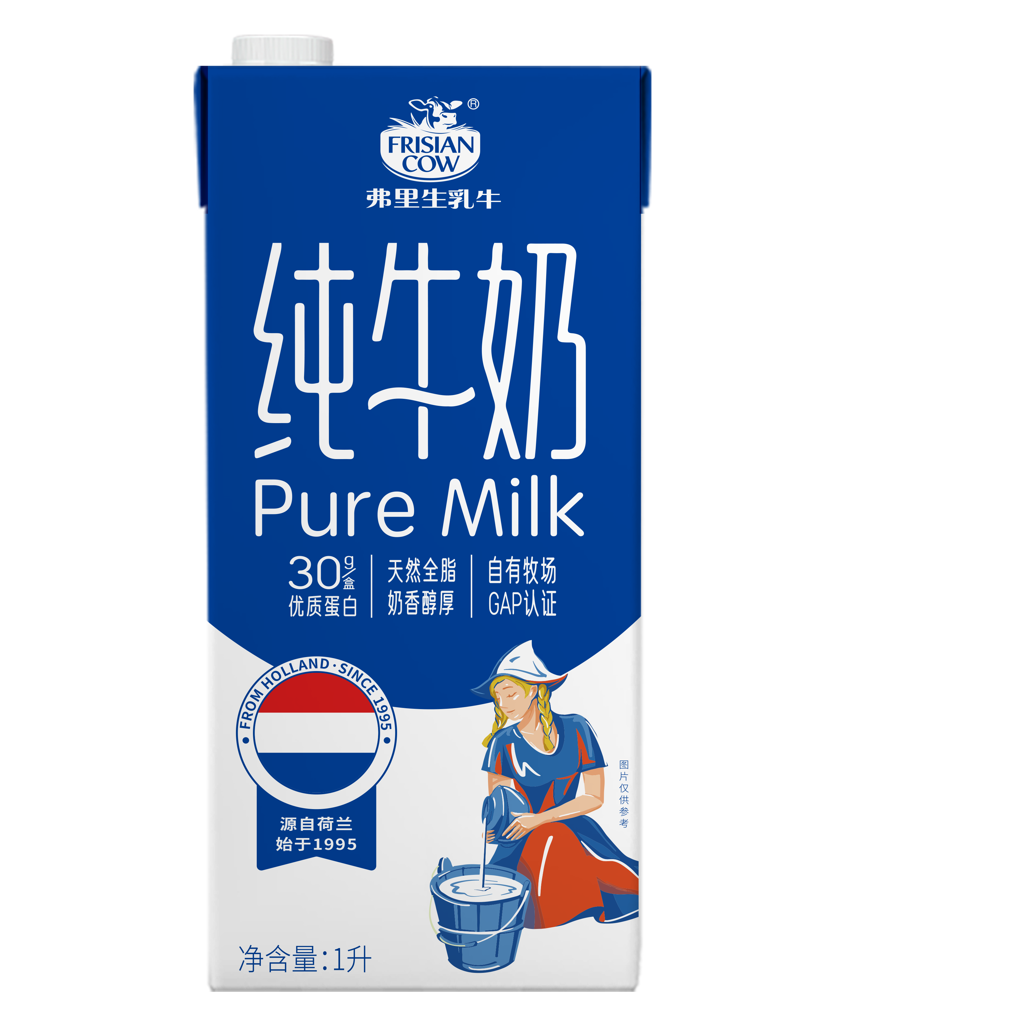 弗里生乳牛3.0蛋白全脂純牛奶1L*6