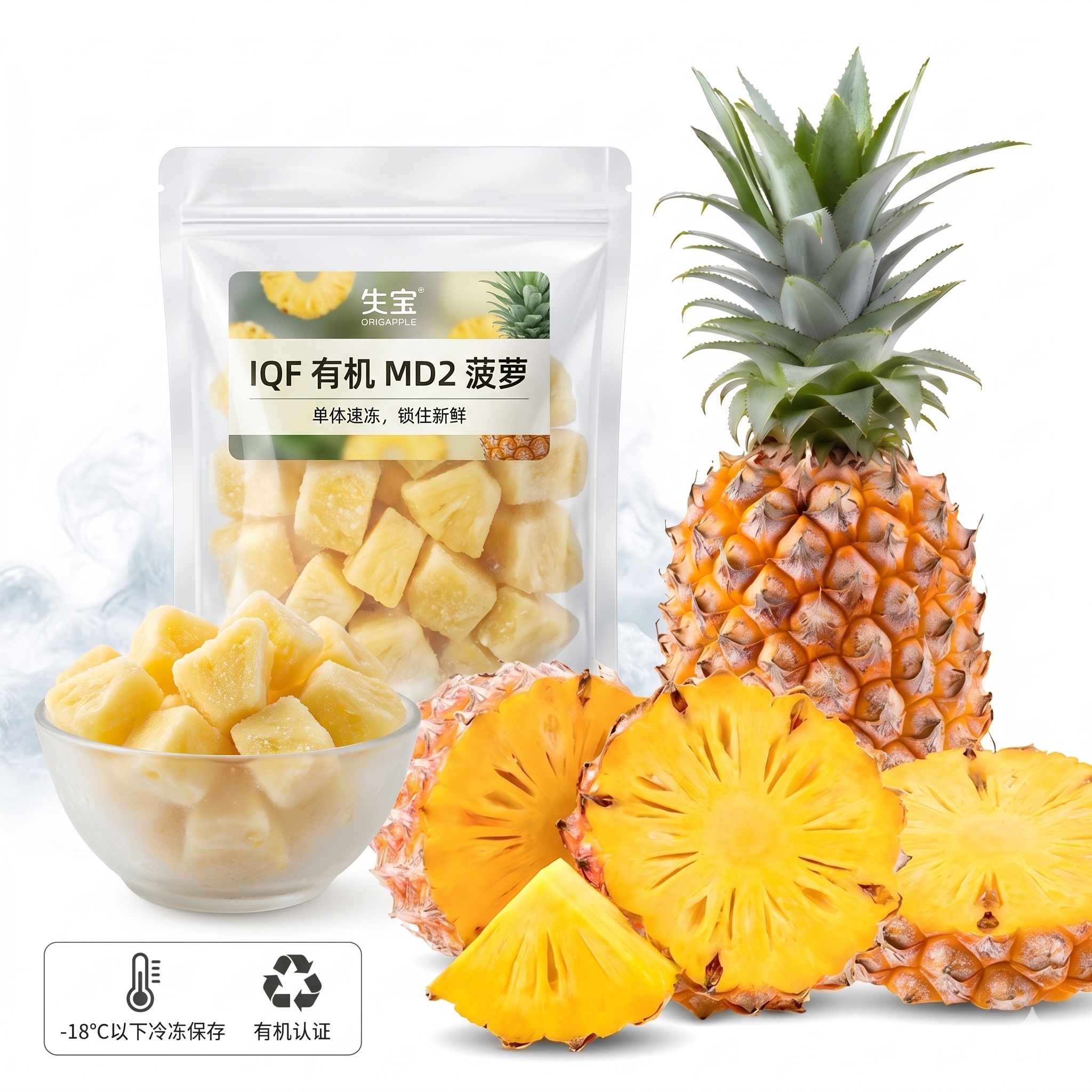 IQF Organic Pineapple