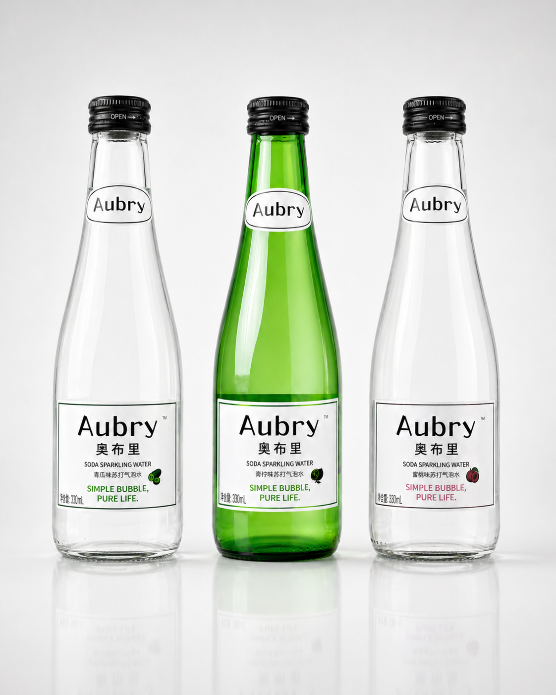 Aubrey Fruit‑Flavored Soda Water (Peac