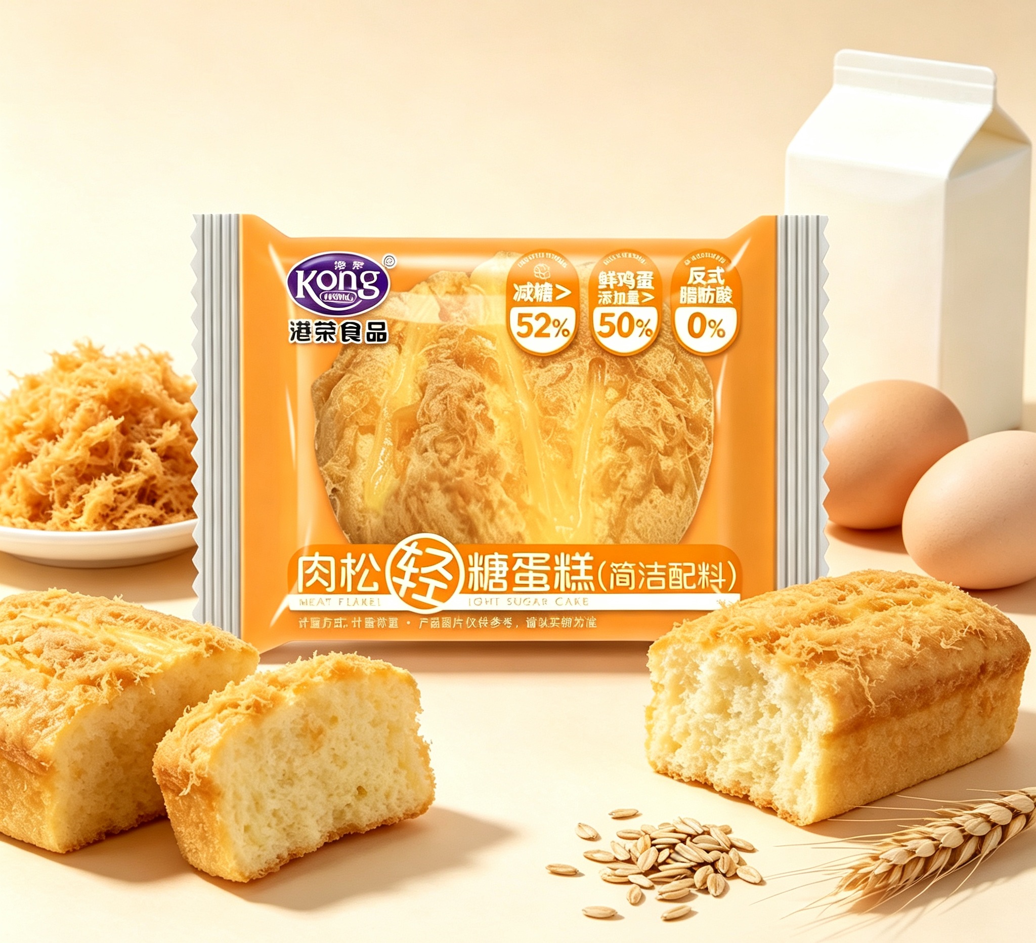 KongWeng Meat Floss Light‑Sugar Cake