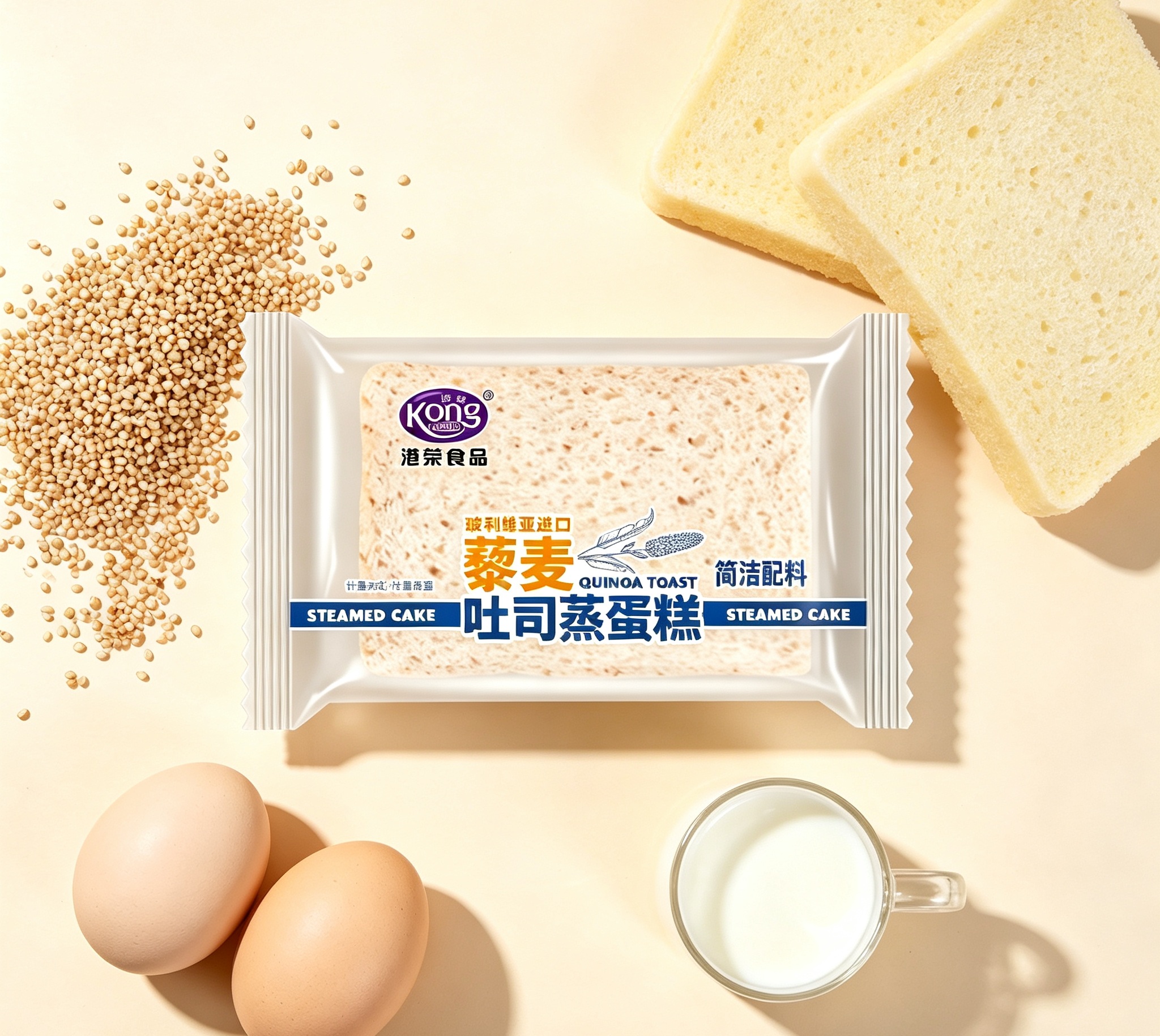 藜麥吐司蒸蛋糕