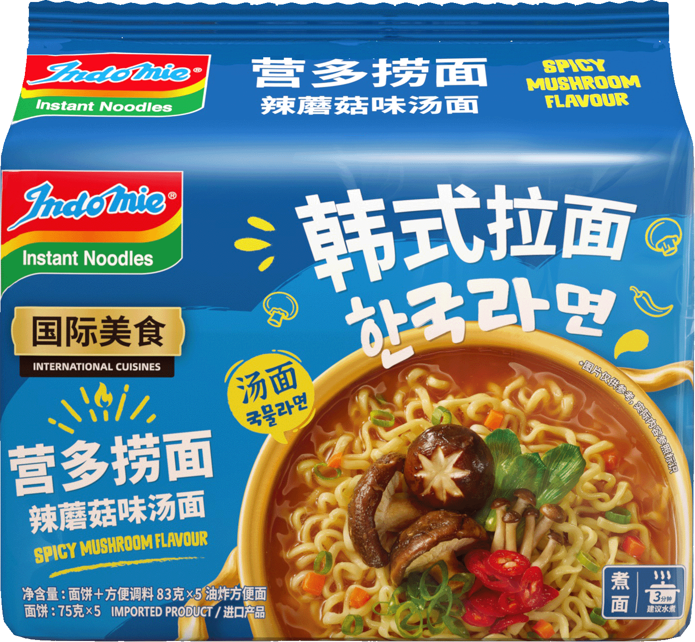 營多撈面韓式辣蘑菇味湯面