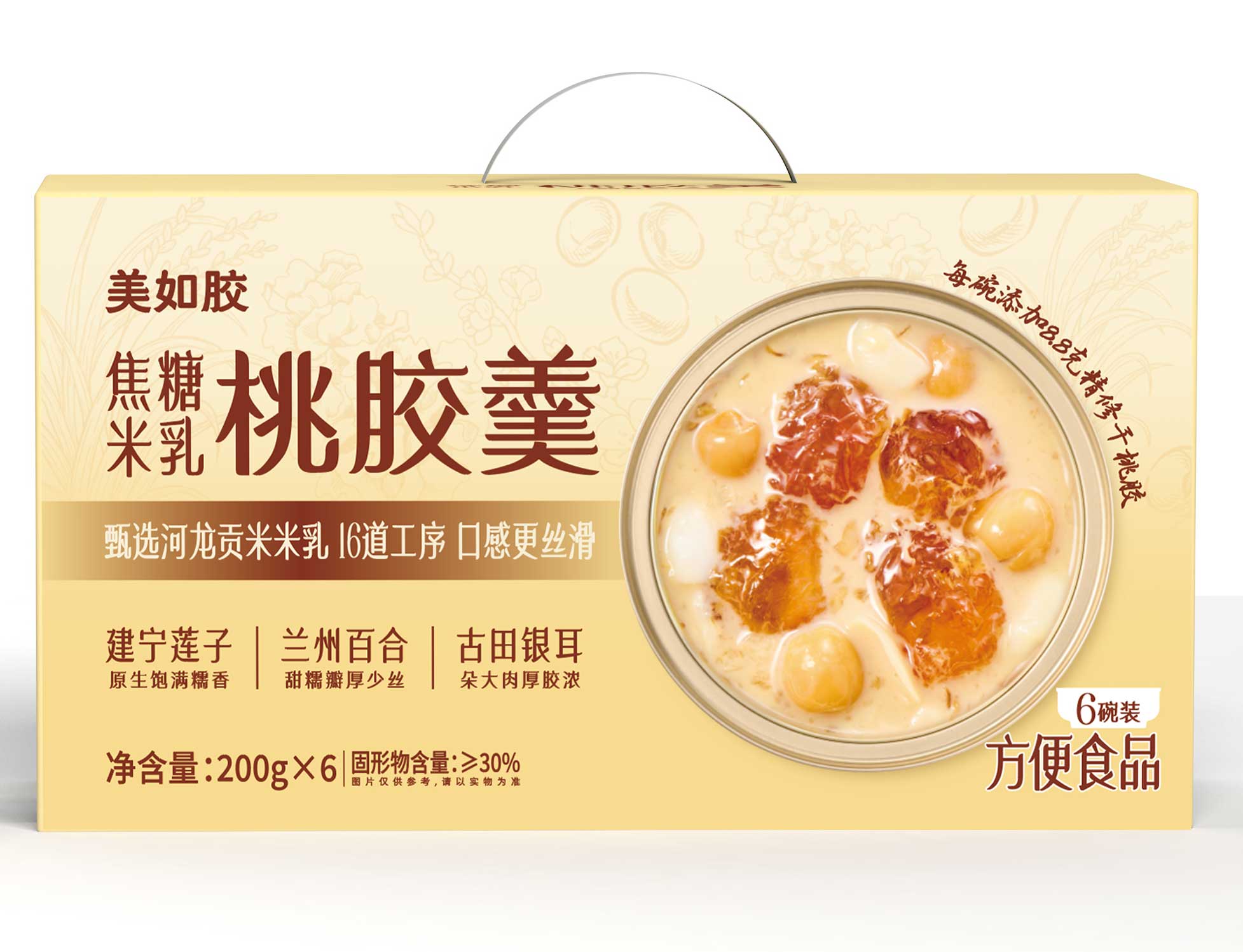 美如膠焦糖米乳桃膠羹200g*6