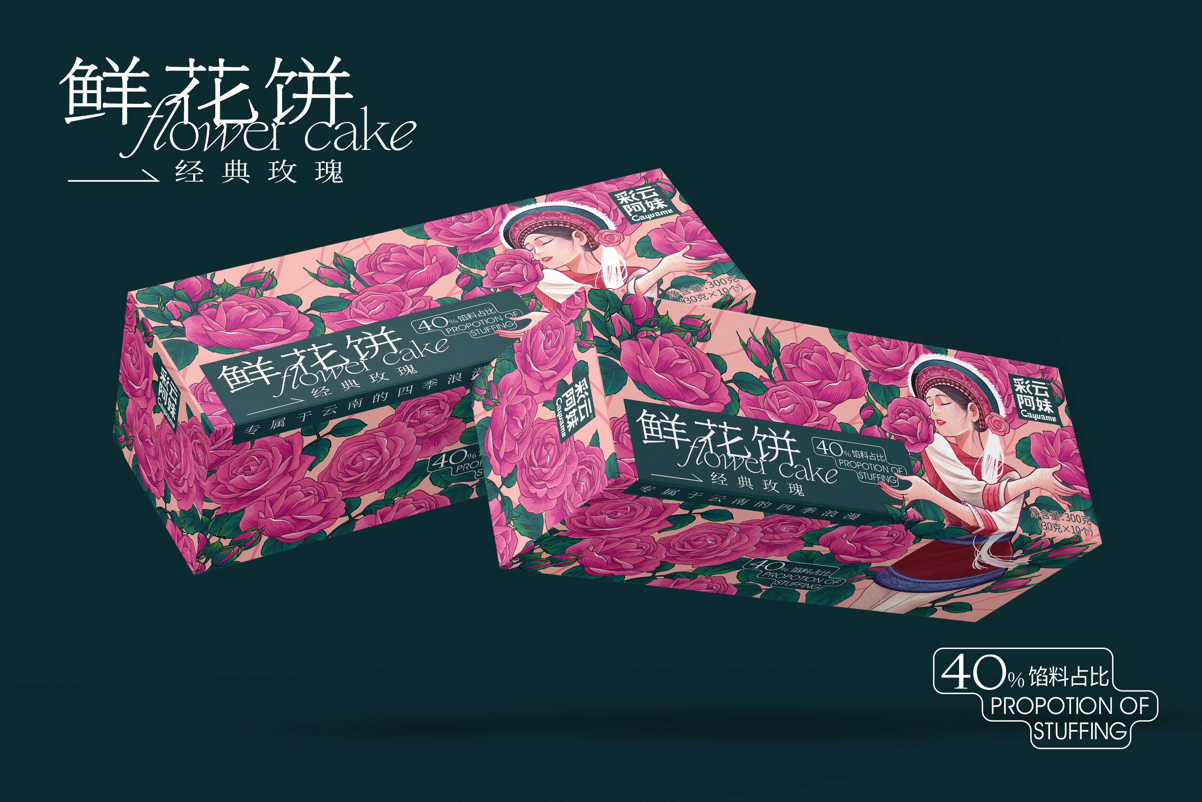 彩云阿妹經典玫瑰鮮花餅250g