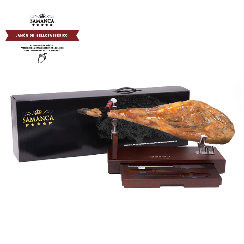 薩曼卡伊比利亞50%橡果散養(yǎng)帶骨火腿（前腿）紅標(biāo)