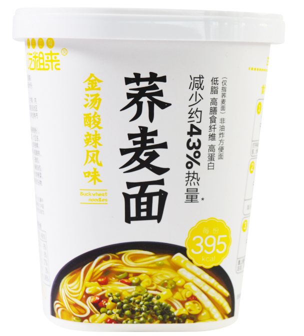 吃粗來金湯酸辣風味蕎麥面（湯面） 減少約43%熱量