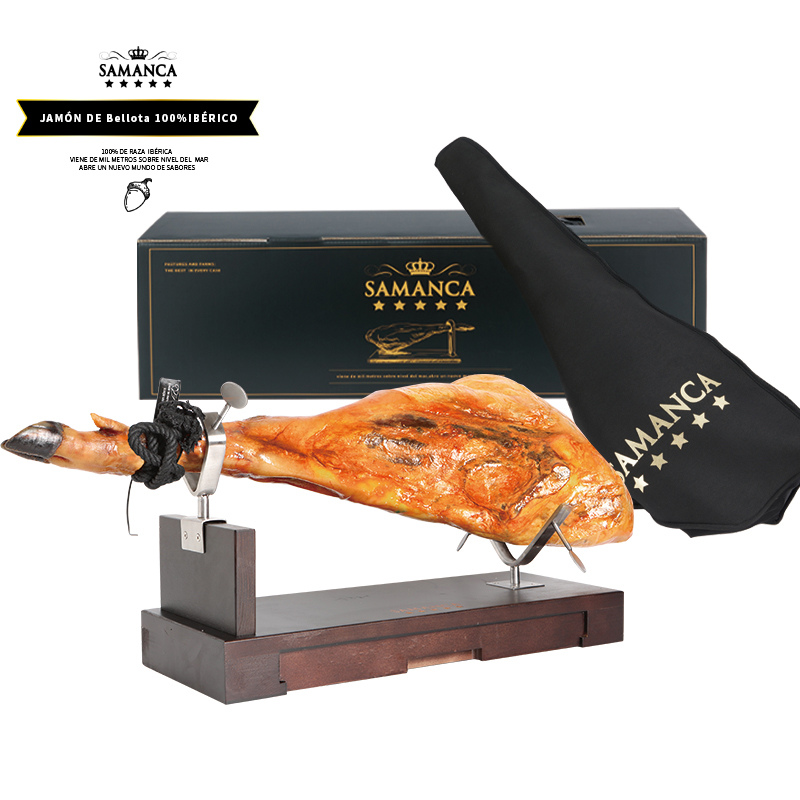 薩曼卡伊比利亞100%橡果散養(yǎng)帶骨火腿（后腿）黑標(biāo)