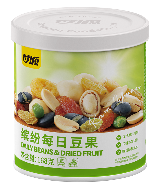 甘源168G鐵罐裝繽紛每日豆果