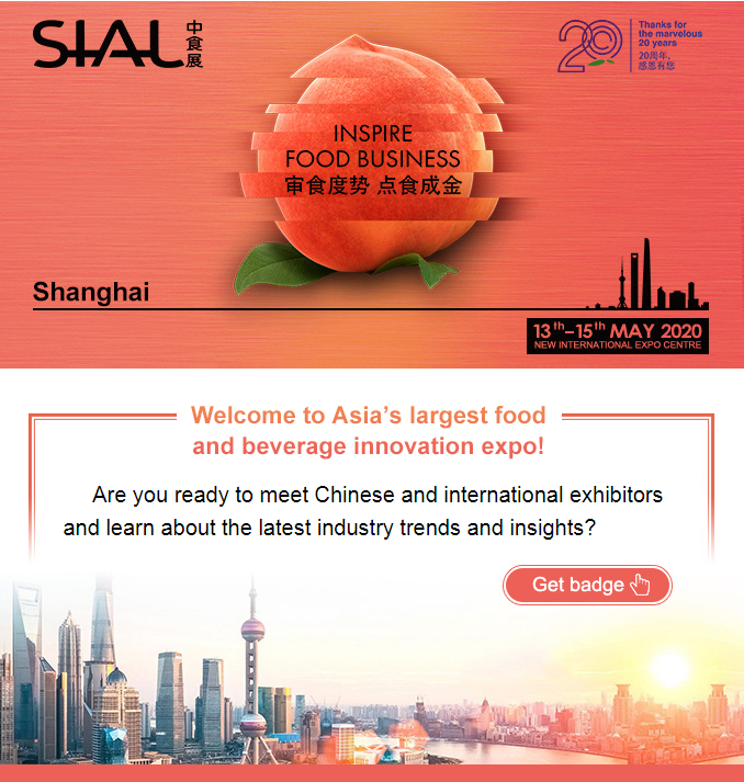 Welcome to visit SIAL China 2020!