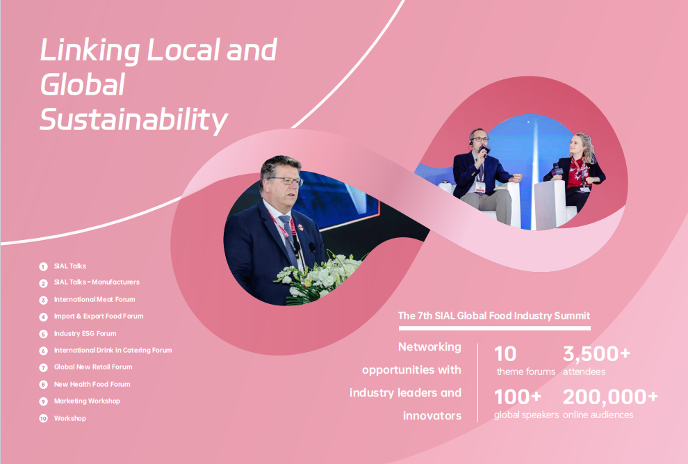 <img src="sial-global-food-industry-summit.jpg" alt="SIAL China Global Food Industry Summit conference featuring sustainability forums and networking events">